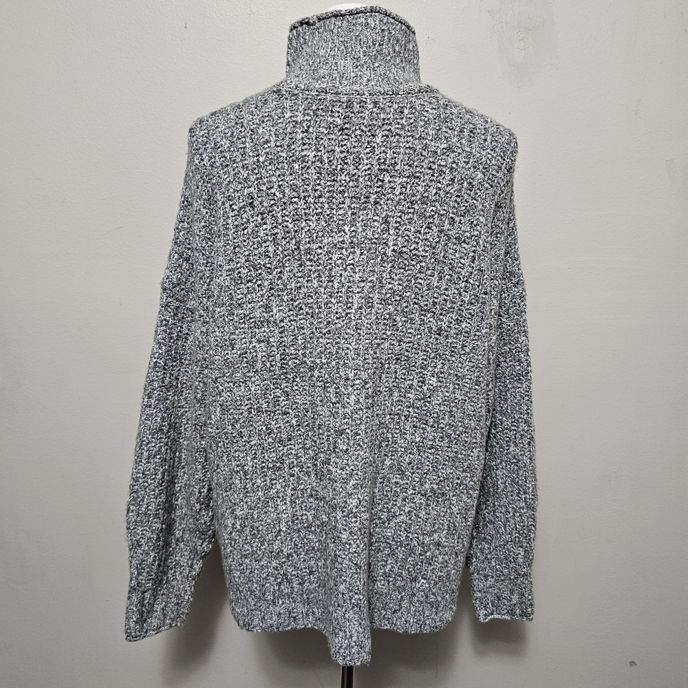 American Eagle Gray Marled Mockneck Oversized Sweater Size XS - Picture 4 of 8